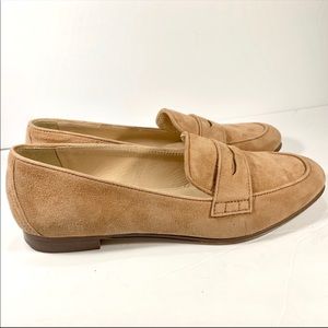 J.Crew Suede Penny Loafer Slip On 6 Tan Beigh Nude